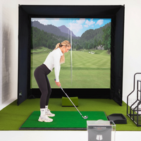 Golf Simulator Enclosure Designed for Indoor Practice, 7 Size Options, Pro Impact Screen, Free Side Barriers