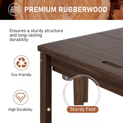 Wood Poker Table Convertible Gaming Table for 4-6 Players with Removable Tops
