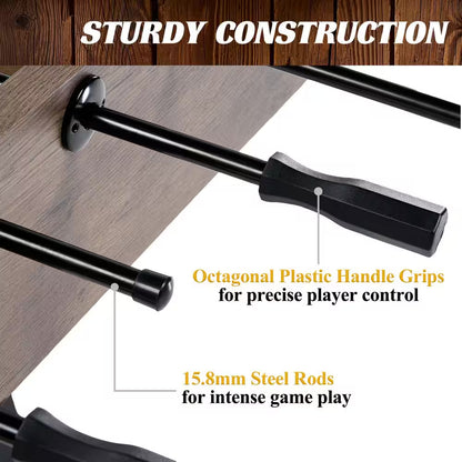 58 In. Coventry Foosball Table, Durable Metal Legs and Stylish Design with Tabletop Sports Soccer Balls